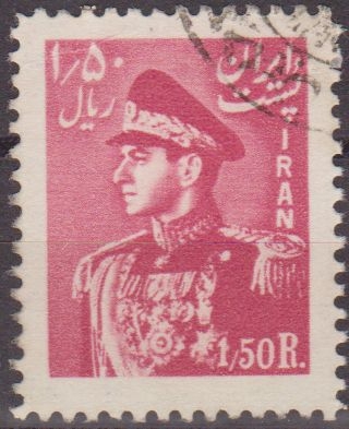 z vendido Iran 1951 Scott 957 Sello º Retrato Militar Mohammad Reza Shah Pahlavi 1,50R Timbre stamp